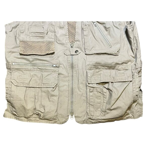 Banana Republic Men Safari Travel Vest Photographer Fishing Cargo 16+ Pockets L - Picture 5 of 16